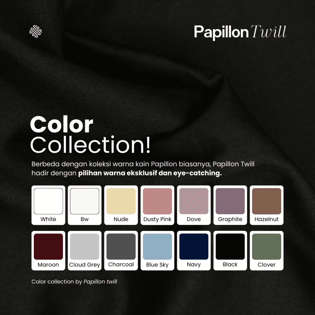 Koleksi warna bahan katun papillon twill toko kain bandung sja textile