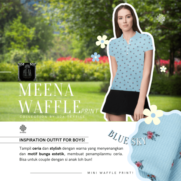 Meena Waffle Print - Gambar 3