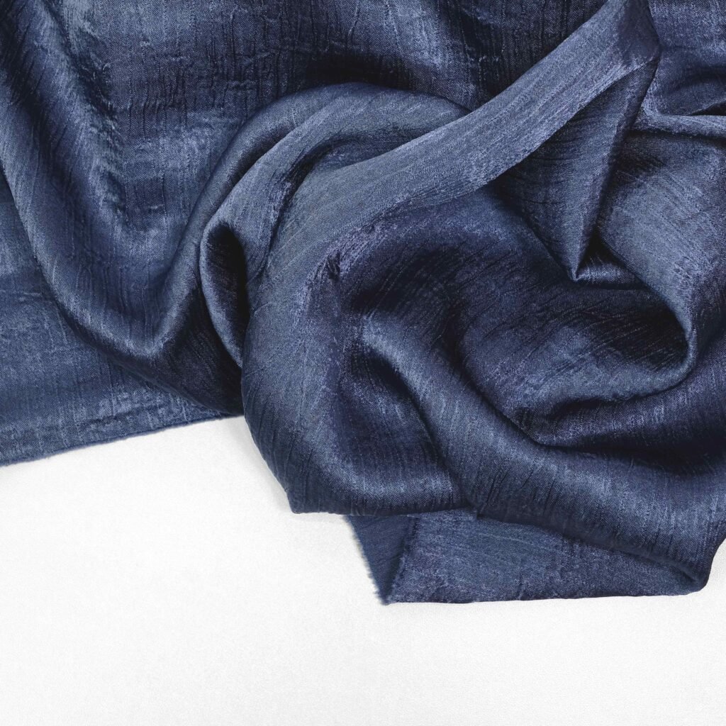 SJA Textile Toko Kain Terbaik di Bandung - Nadine Silk Crinkle Navy