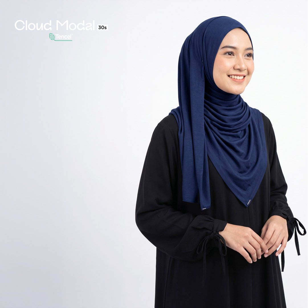 pashmina bahan tencel Cloud Modal 30s - Classic Navy - Toko Kain Bandung SJA Textile