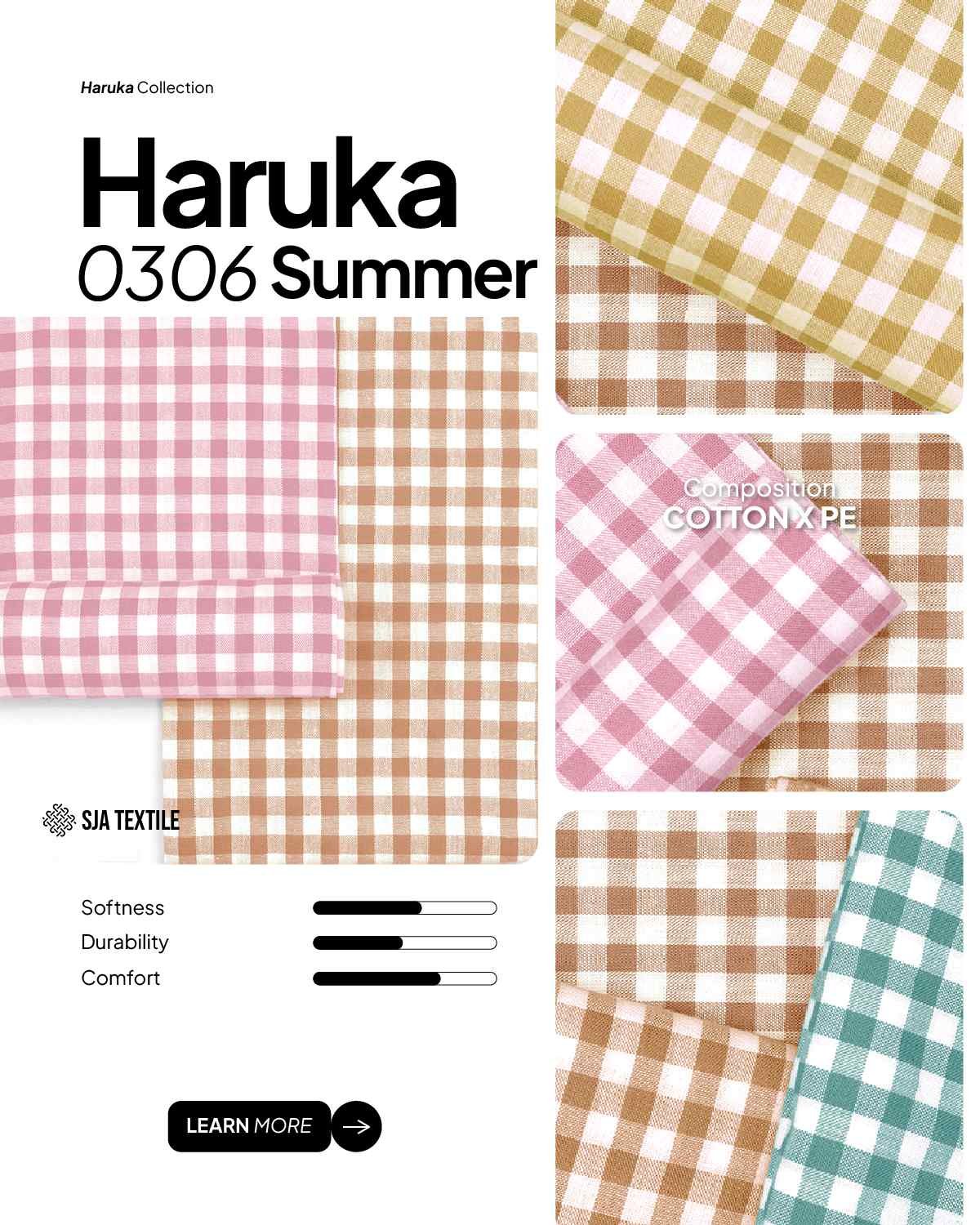 kain katun haruka kotak 0306 summer sja textile toko kain bandung