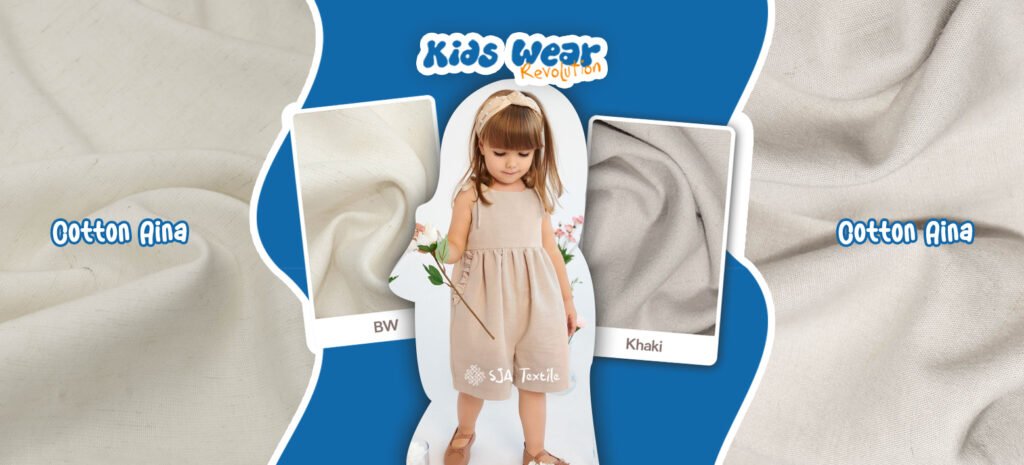 kids wear cotton aina kain katun adem nyaman ramah lingkungan - sja textile toko kain terbaik