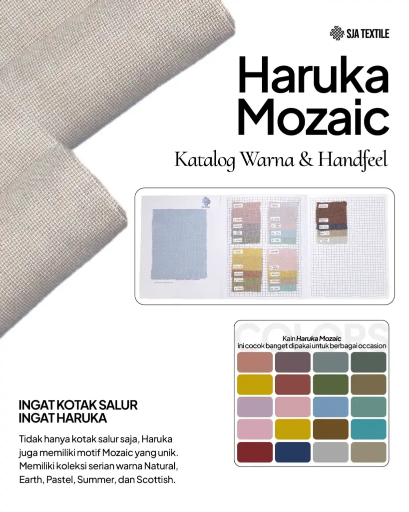 SJA Textile Toko Kain Terbaik di Bandung - Catalog Warna dan Handfeel Haruka Mozaic