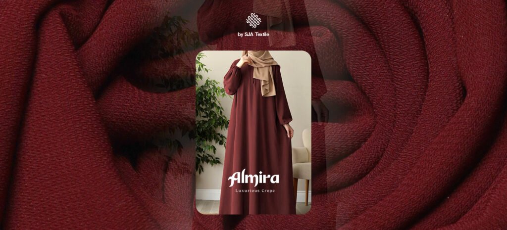 rekomendasi bahan abaya - almira crepe sja textile toko kain bandung