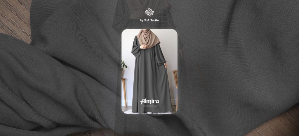 trend baju lebaran - keunggulan kain almira crepe polyester sja textile toko kain terbaik di bandung