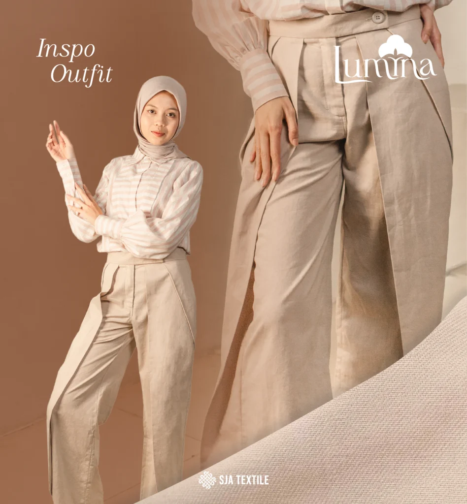 inspirasi outfit kain katun cotton lumina - kisah kain lebaran toko kain bandung sja textile