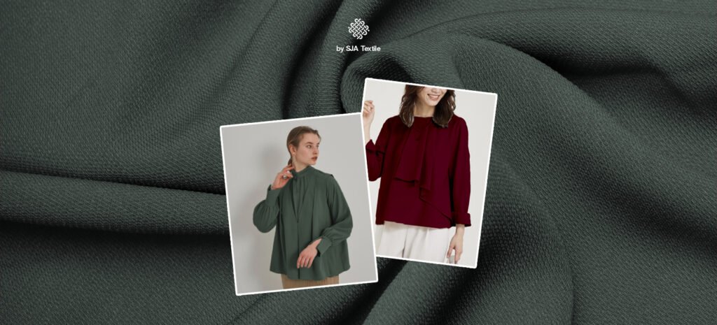 Inspirasi outfit baju natal dari kain Celine - SJA Textile Toko Kain Bandung