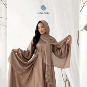 Model Baju Lebaran 2026 Modest Flowy Serbaguna SJA Textile Toko Kain Bandung