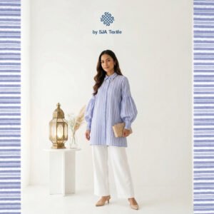 Kain motif salur baru tekstur unik - haruka sucker - SJA Textile Toko Kain Bandung