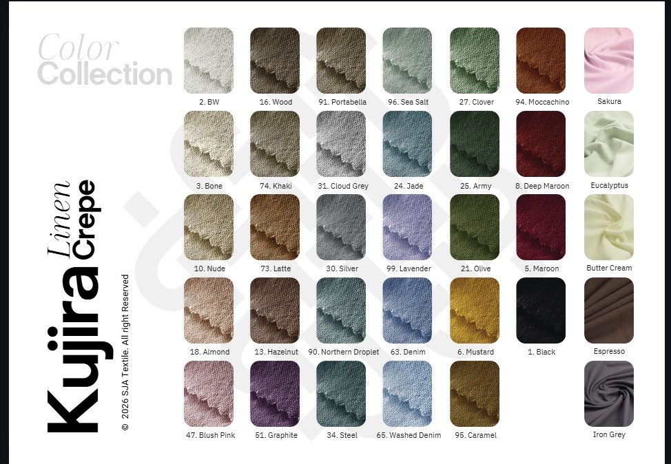 Trend Warna Lebaran dari Kain Katun Rami Kujira Linen Crepe - SJA Textile