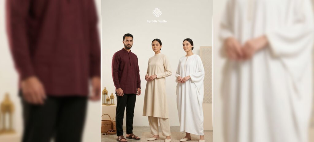 Trend warna lebaran dari kain Kujira Linen Crepe - SJA Textile Toko Kain Bandung
