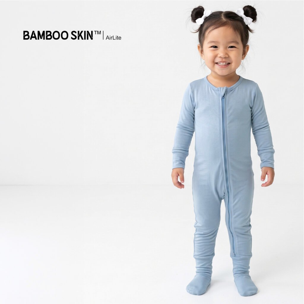 Baju bayi dan anak dari bahan Bamboo Skin - Ice Blue - Toko Kain Bandung SJA Textile