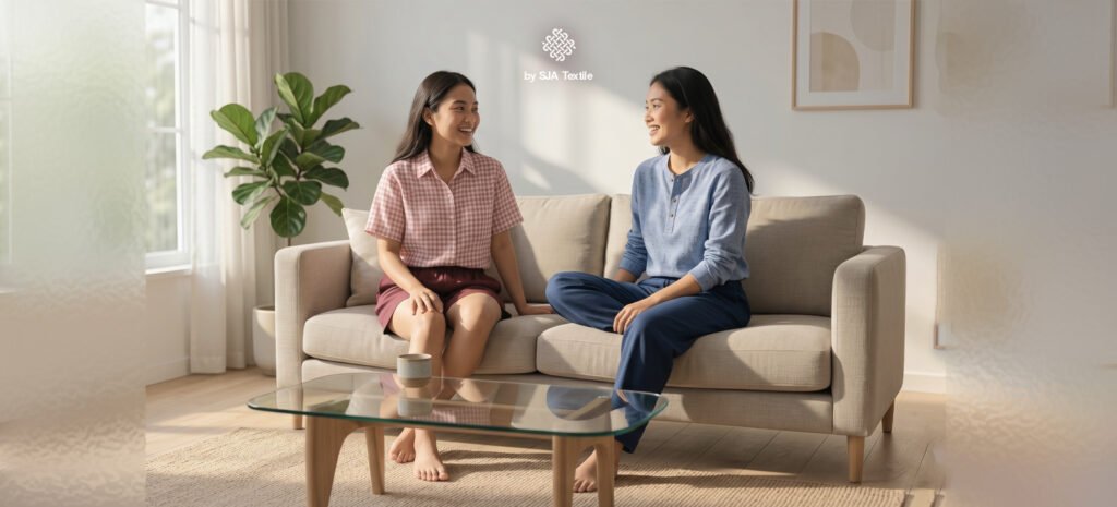 Kenapa kain katun haruka cocok buat loungewear - SJA Textile Toko Kain Bandung