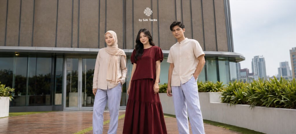 inspirasi outfit kujira linen crepe toko kain bandung sja textile