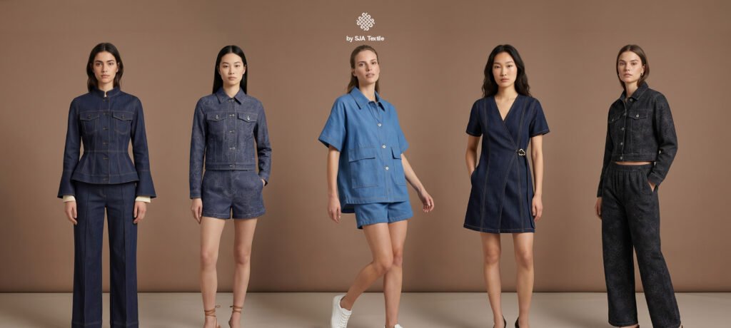 5 inspirasi outfit dari kain denim jeanwest japan dan deco jeans toko kain bandung sja textile