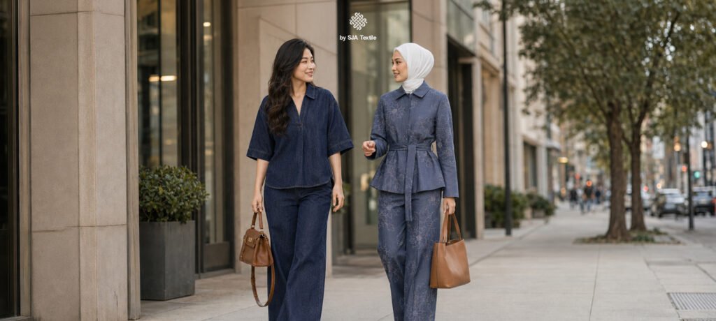 apakah kain denim panas ini perbedaannya dari toko kain bandung sja textile