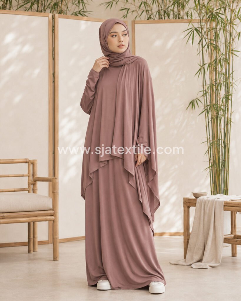 One set dress koleksi baju bahan bamboo toko kain sja textile