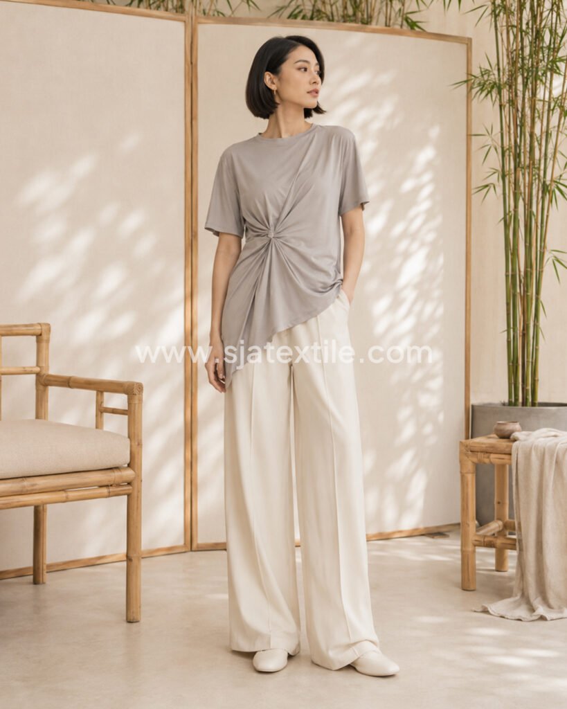 blouse kaos koleksi baju bahan bamboo serat tanboocel toko kain sja textile