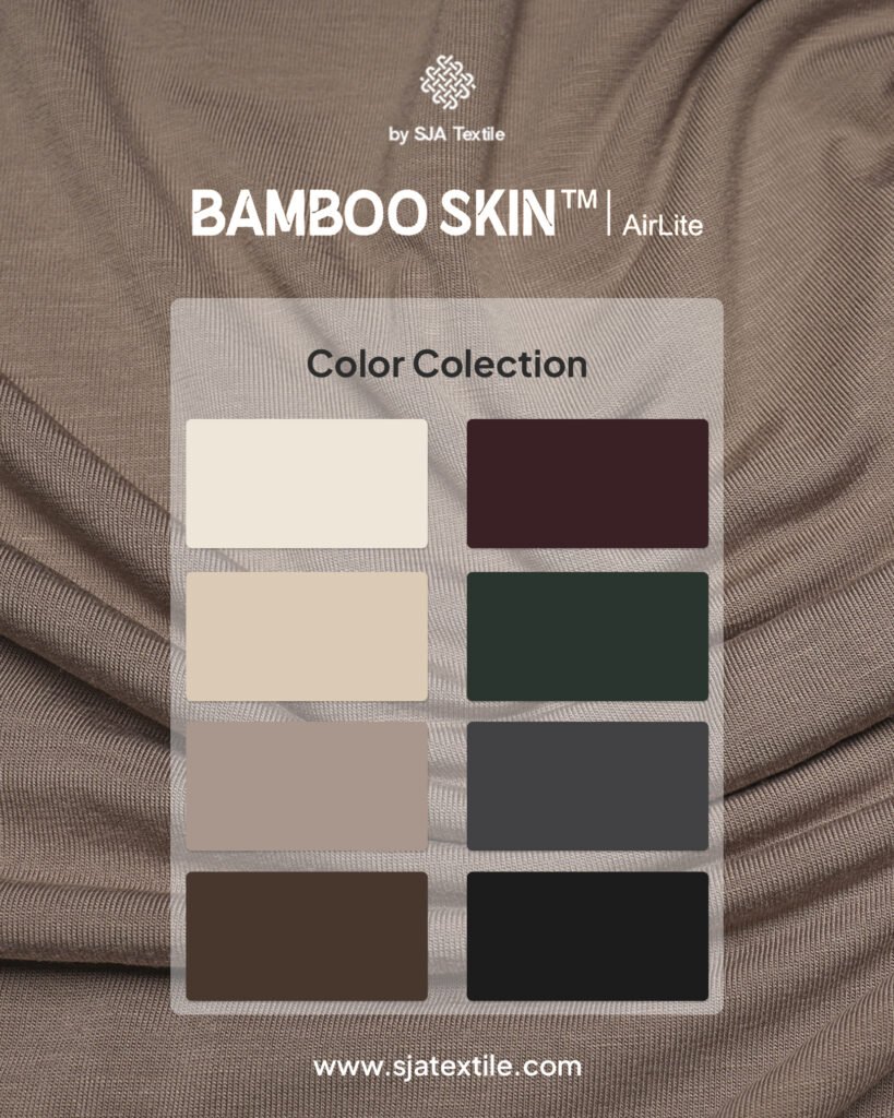 pilihan warna kain bamboo premium bamboo skin tanboocel toko kain bandung sja textile