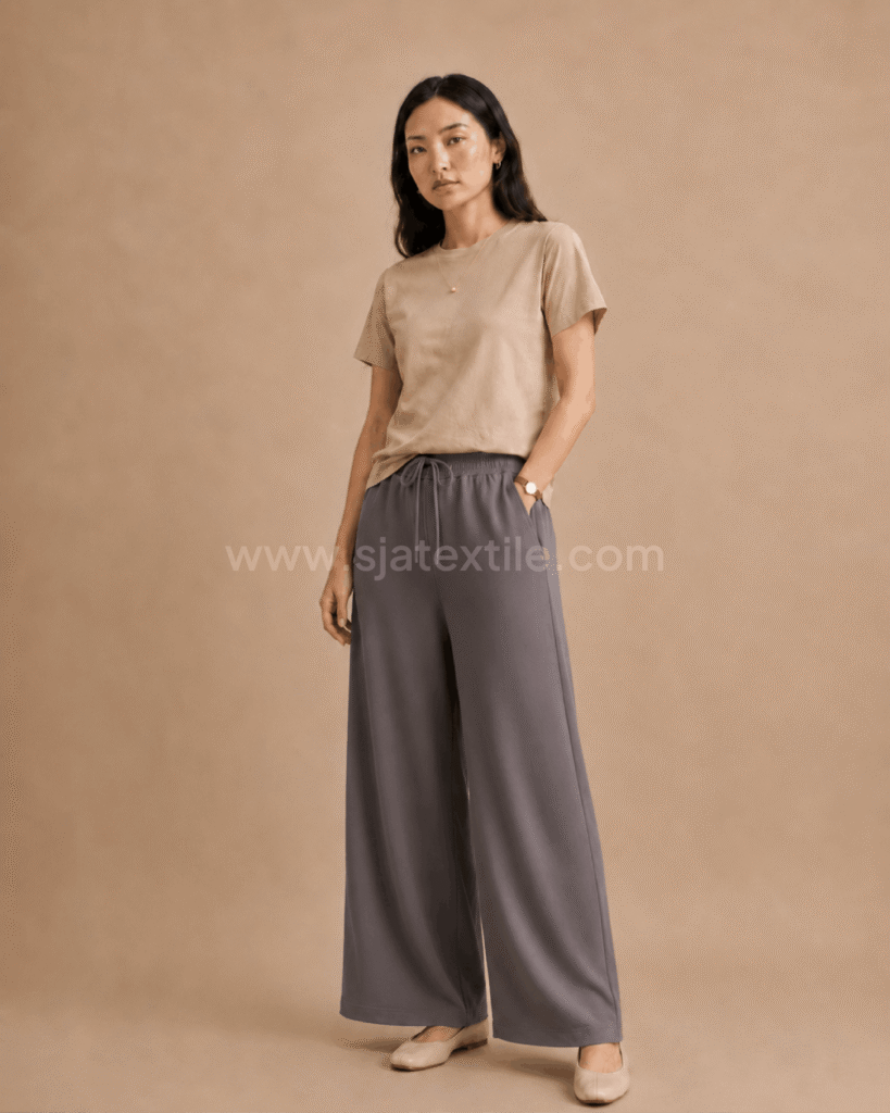 tips styling outfit loungewear bianca knit toko kain bandung sja textile