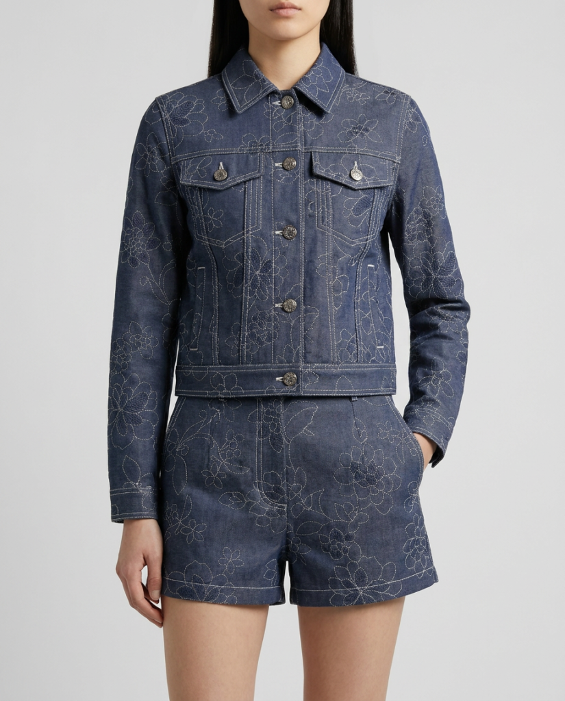 one set celana panjang dan jaket denim deco jeans toko kain bandung sja textile