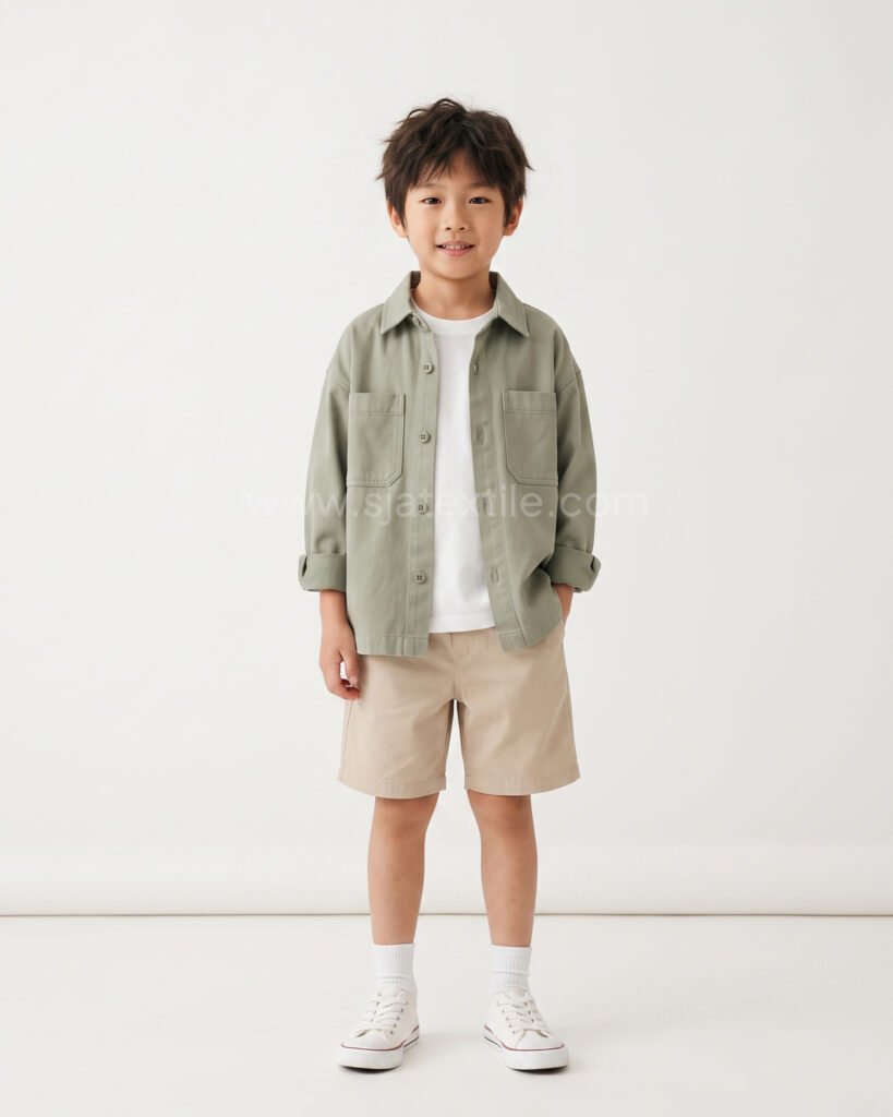 model baju anak Adventure Overshirt dari bahan katun Papillon Twill