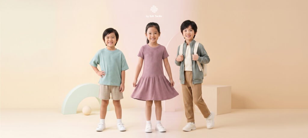 ide model baju anak bahan knit koleksi kidswear aktif dari toko kain bandung sja textile