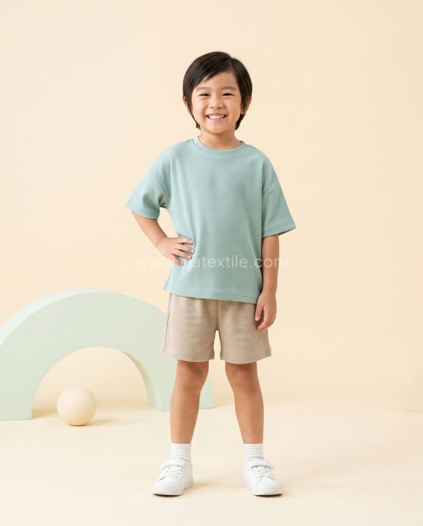 Relaxed tshirt set model baju anak bahan knit dari toko kain bandung sja textile