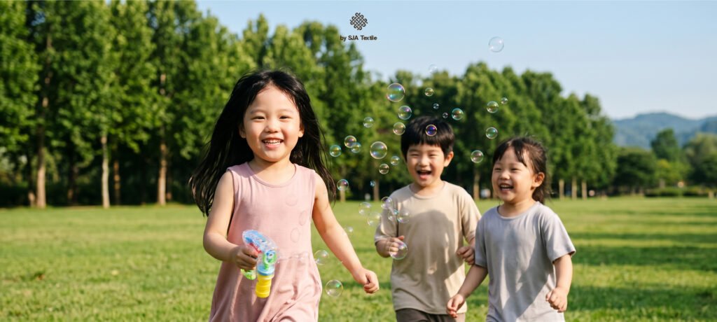 jenis kain paling nyaman untuk bahan baju anak kidswear dari toko kain bandung sja textile