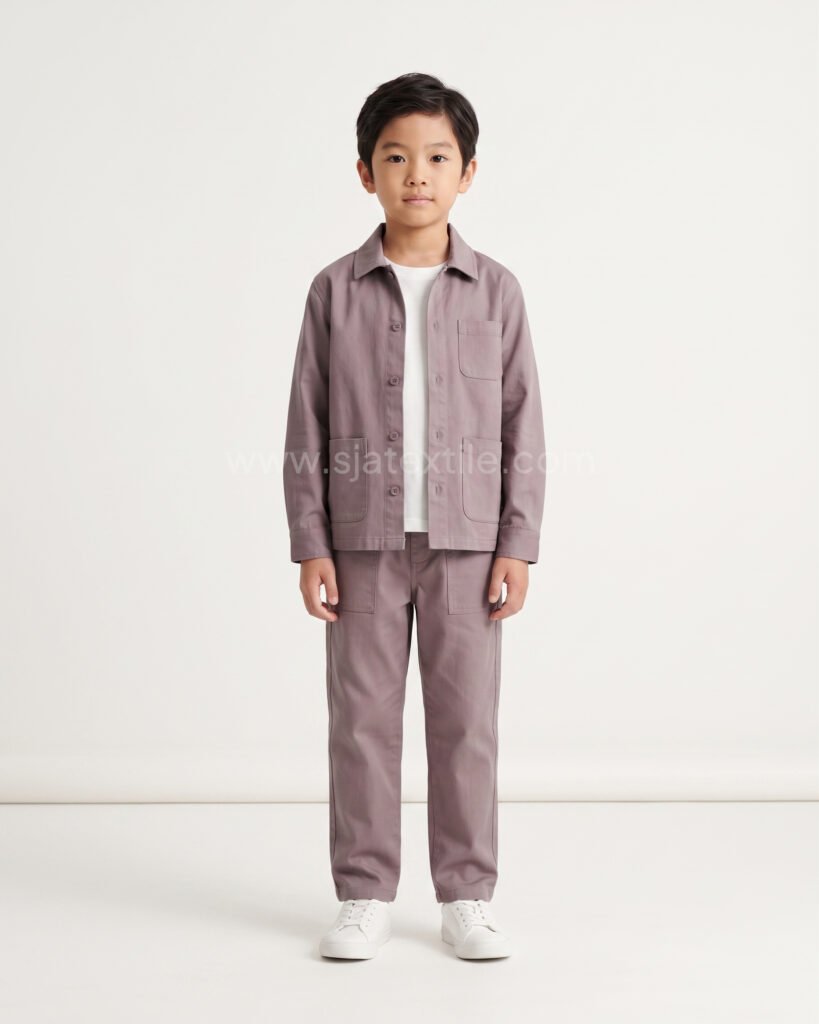 model baju anak kids workwear set dari bahan katun Papillon Twill