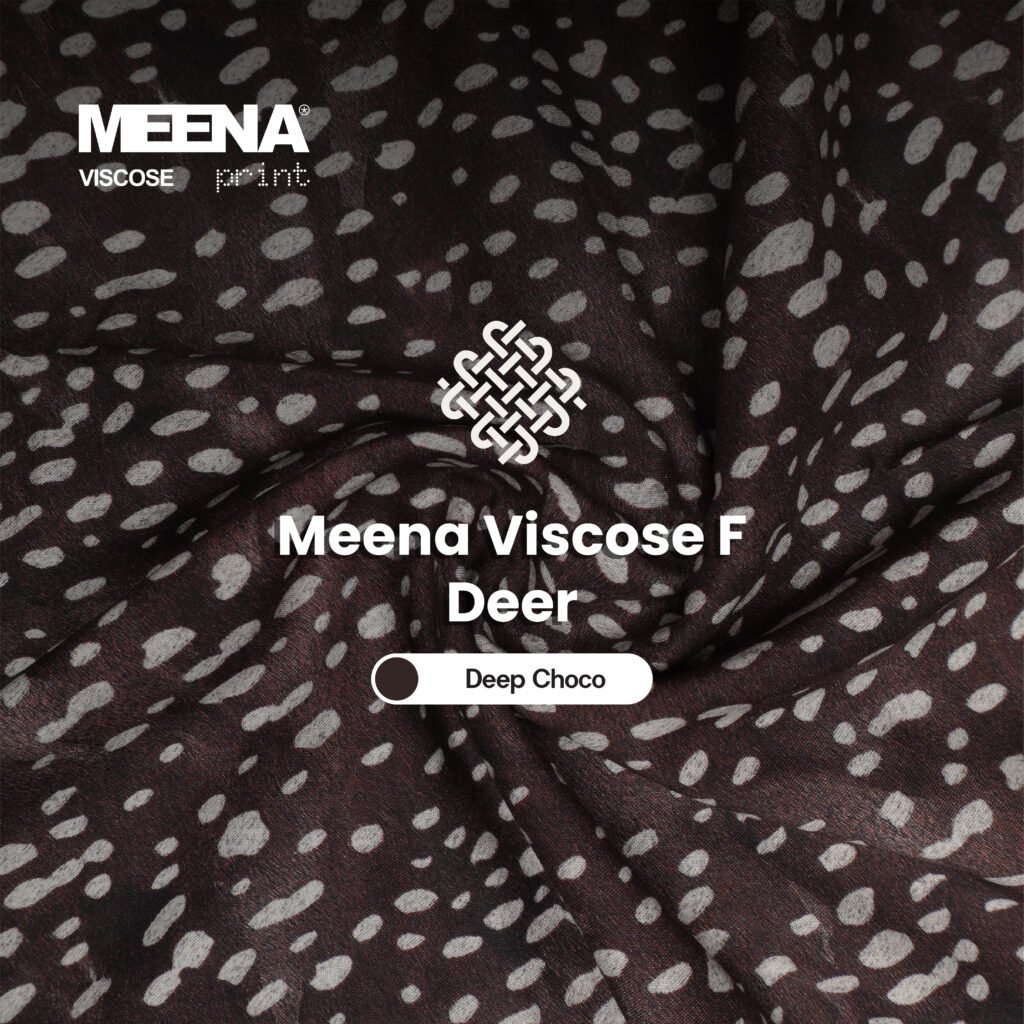 kain rayon viscose terbaru animal printing meena f deer deep choco toko kain sja texlab