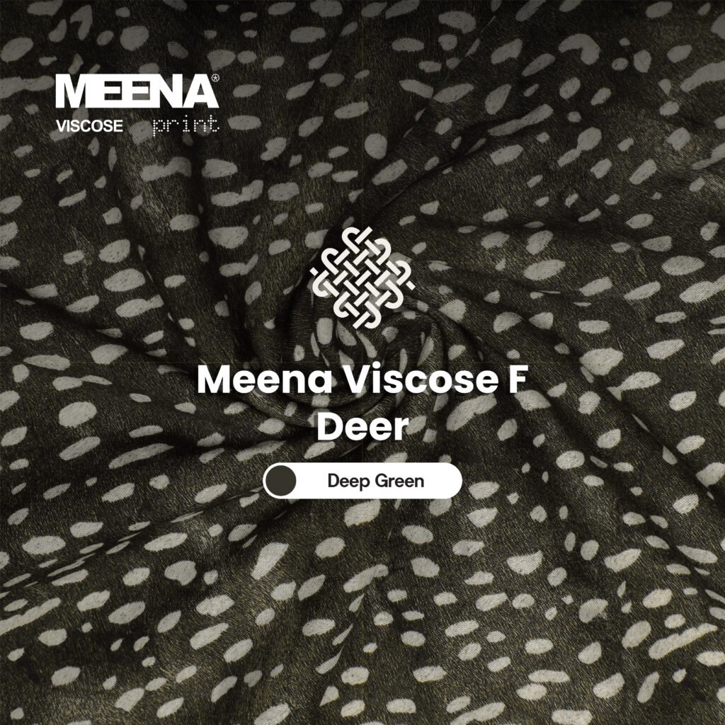 kain rayon viscose terbaru animal printing meena F deer deep green sja texlab
