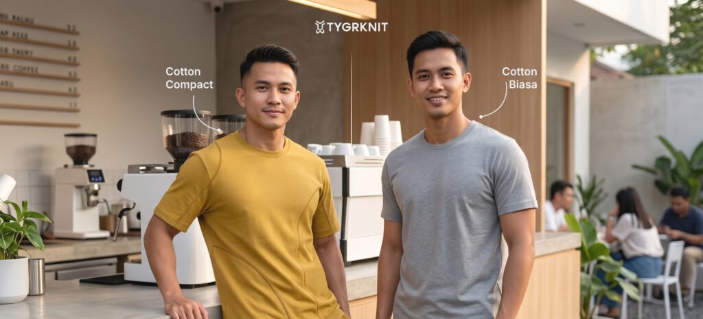 Perbandingan cotton compact dengan bahan kaos biasa