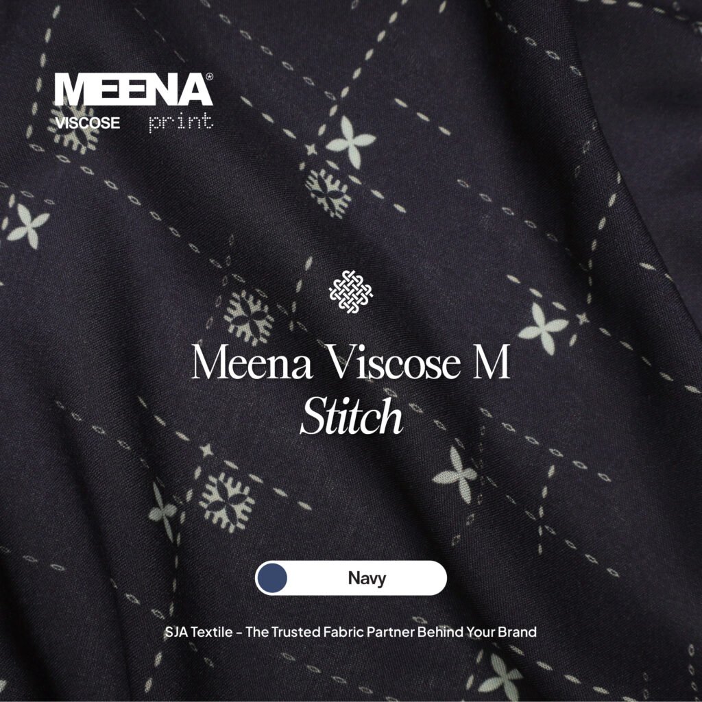 kain rayon Meena Viscose M Stitch warna navy