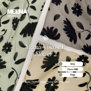 bahan rayon printing Bahan Rayon Meena Viscose F Flower 2 - Toko Kain Bandung SJA Textile