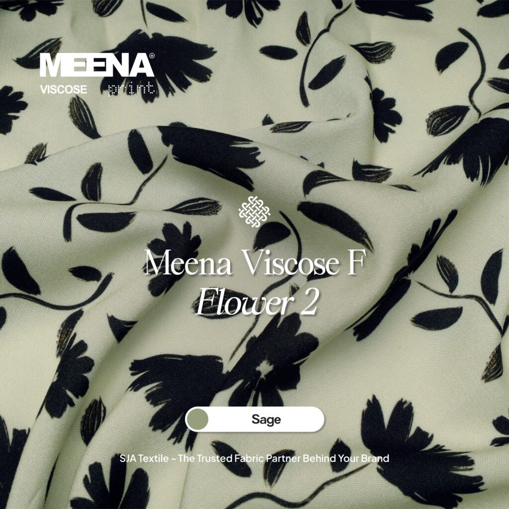 Kain Rayon Meena Viscose F Sage Flower 2 - Toko Kain Bandung SJA Textile