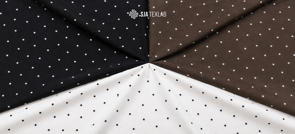 Koleksi Terbaru Meena F Polkadot Kain Rayon Printing - SJA Texlab