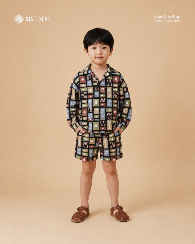 model baju anak laki-laki Elastic-Waist Shorts dari kain lucu bahan rayon Meena tm kids sun