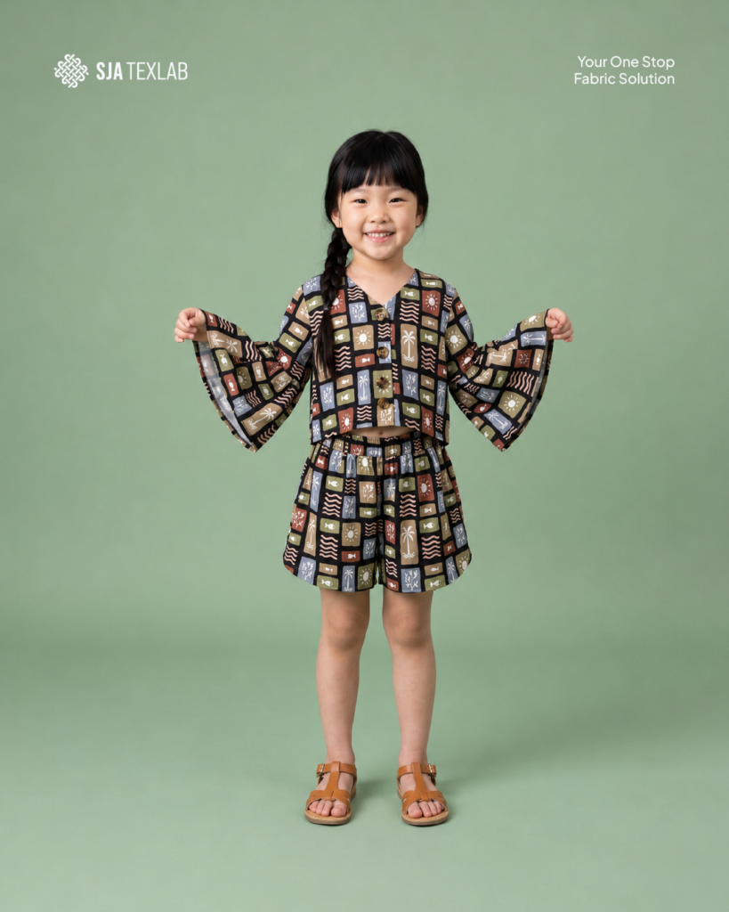 model baju anak perempuan Flare-Sleeve Blouse dari kain lucu bahan rayon Meena kids TM sun
