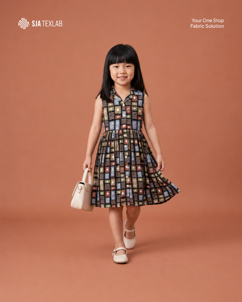 model baju anak perempuan Sleeveless Collared Dress pakai kain lucu meena kids tm sun - bahan rayon