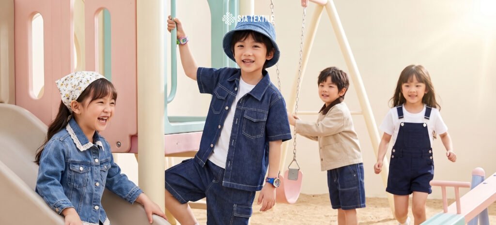 Ide model baju anak dari kain jeanwest japan - bahan denim di Toko Kain Bandung SJA Textile