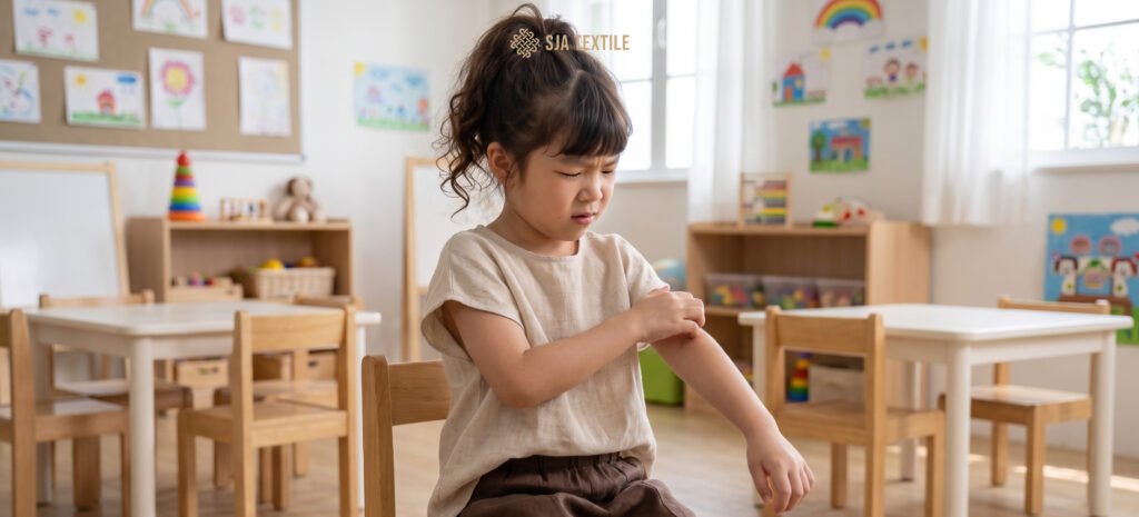kain linen untuk kulit sensitif bahan baju anak dari toko kain bandung sja textile