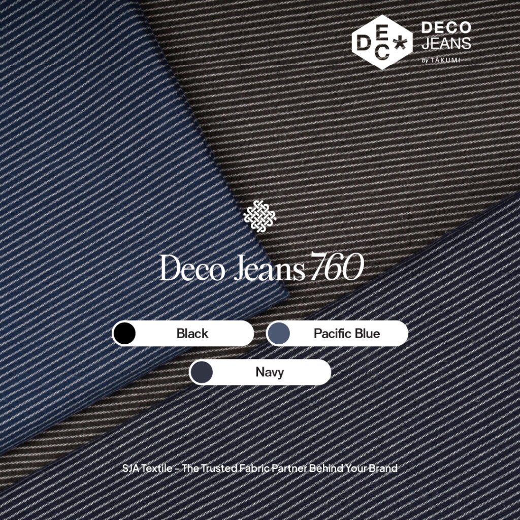 Kain denim stripe Deco Jenas 760 - SJA Textile Toko Kain Bandung