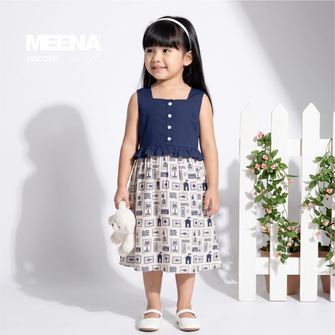 rok anak perempuan dari bahan rayon Meena Viscose motif beach - sja texlab