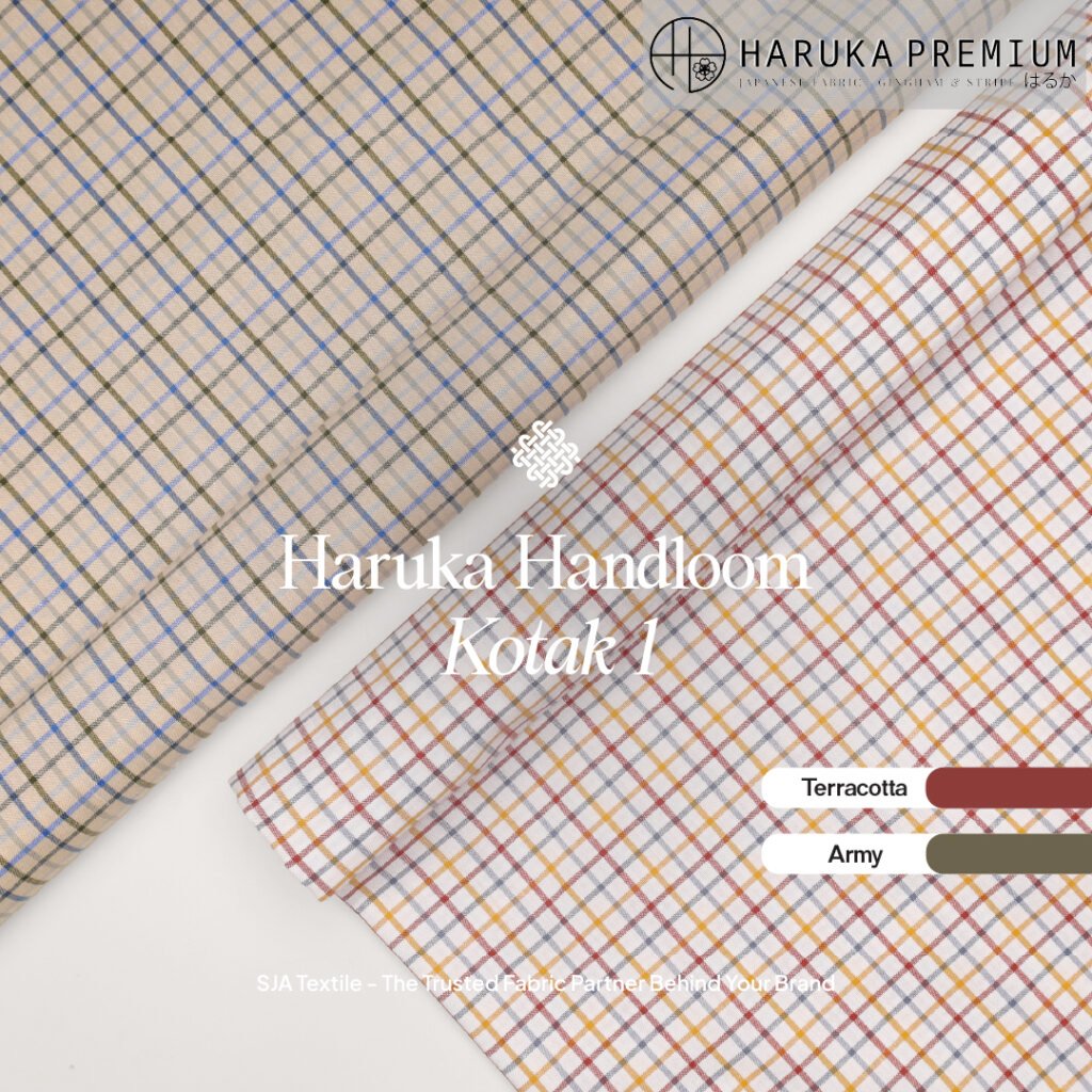 kain cotton PE Haruka Handloom Kotak 1 - SJA Textile Toko Kain