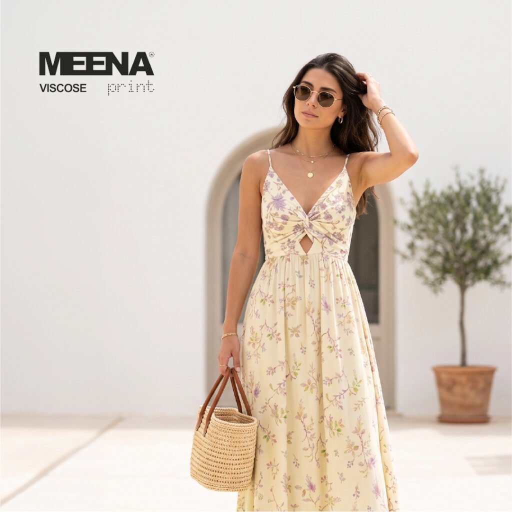 koleksi baju wanita maxi dress dari bahan rayon motif bunga