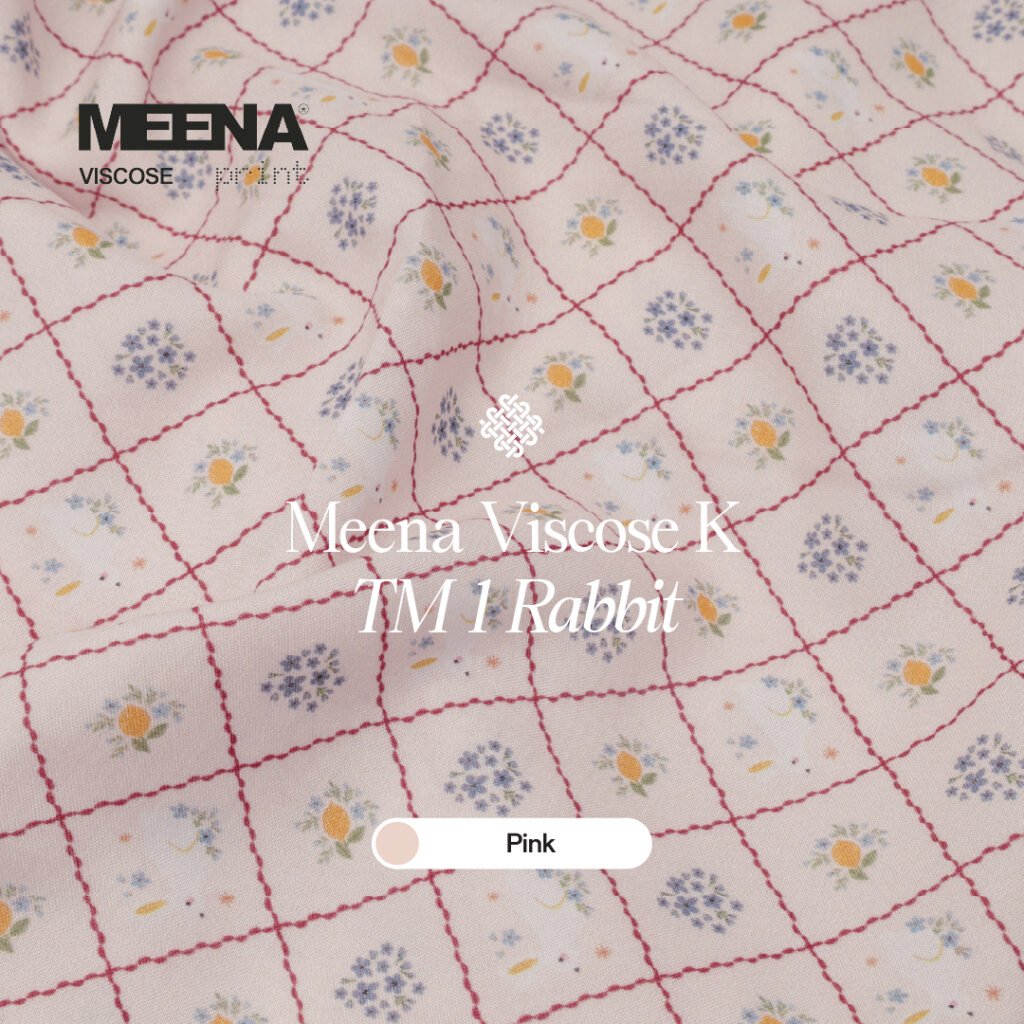 Kain Perca Meena Viscose k TM 1 Rabbit Pink - Toko Kain Bandung SJA Textile