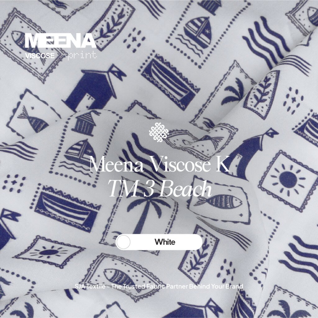 Kain Rayon Meena Viscose k TM 3 Beach White - Toko Kain Bandung SJA Textile