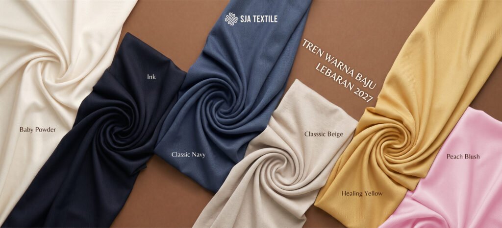ilustrasi tren warna baju lebaran 2027 - SJA Textile Toko Kain Bandung