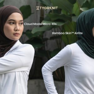 Bahan inner hijab untuk olahraga - modal, bamboo TYGRKNIT